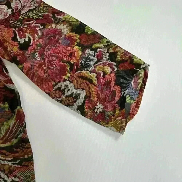 Say What Womens Small Multicolor Floral Boho Kimono Open Front Sheer 3/4 Sleeves - Picture 9 of 12